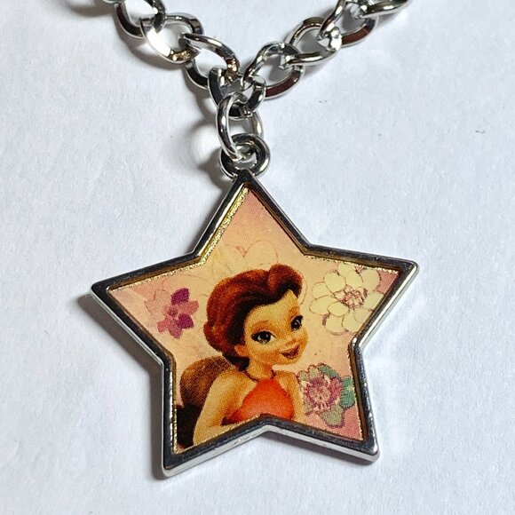 Vintage Disney Tinker Bell Rosetta Charm Bracelet Starter 8" Fairy Silver Tone - Picture 3 of 9